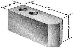 Northfield - 4" Chuck Capacity, Northfield Air Style Attachment, Square Soft Lathe Chuck Jaw - 3 Jaws, Steel, 1.895mm Long x 3/4" Wide x 3" High - Exact Tooling