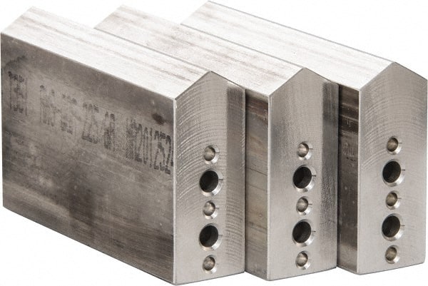 Northfield - 4" & Up Chuck Capacity, Northfield Air Style Attachment, Square Soft Lathe Chuck Jaw - 3 Jaws, Aluminum, 1.895mm Long x 3/4" Wide x 3" High - Exact Tooling