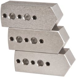 Northfield - 4" & Up Chuck Capacity, Northfield Air Style Attachment, Square Soft Lathe Chuck Jaw - 3 Jaws, Steel, 1.895mm Long x 3/4" Wide x 3/4" High - Exact Tooling