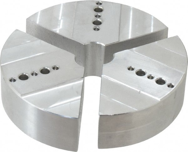 Northfield - 4" & Up Chuck Capacity, Northfield Air Style Attachment, Round Soft Lathe Chuck Jaw - 3 Jaws, Aluminum, 3.92" Wide x 1" High - Exact Tooling