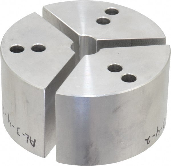 Northfield - 4" & Up Chuck Capacity, Northfield Air Style Attachment, Round Soft Lathe Chuck Jaw - 3 Jaws, Aluminum, 3.92" Wide x 2" High - Exact Tooling