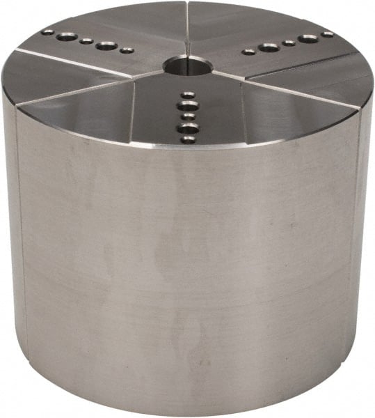 Northfield - 4" & Up Chuck Capacity, Northfield Air Style Attachment, Round Soft Lathe Chuck Jaw - 3 Jaws, Aluminum, 3.92" Wide x 3" High - Exact Tooling