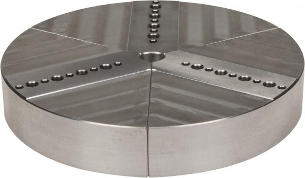 Northfield - 6" & Up Chuck Capacity, Northfield Air Style Attachment, Round Soft Lathe Chuck Jaw - 3 Jaws, Aluminum, 5.92" Wide x 1" High - Exact Tooling