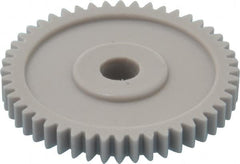 Made in USA - 32 Pitch, 1-1/2" Pitch Diam, 1-9/16" OD, 48 Tooth Spur Gear - 3/16" Face Width, 1/4" Bore Diam, 5/8" Hub Diam, 20° Pressure Angle, Acetal - Exact Tooling