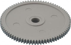 Made in USA - 32 Pitch, 2-1/2" Pitch Diam, 2-9/16" OD, 80 Tooth Spur Gear - 3/16" Face Width, 5/16" Bore Diam, 13/16" Hub Diam, 20° Pressure Angle, Acetal - Exact Tooling