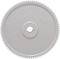 Made in USA - 32 Pitch, 3" Pitch Diam, 3-1/16" OD, 96 Tooth Spur Gear - 3/16" Face Width, 5/16" Bore Diam, 13/16" Hub Diam, 20° Pressure Angle, Acetal - Exact Tooling