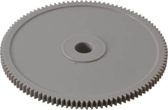 Made in USA - 48 Pitch, 2-1/4" Pitch Diam, 2.292" OD, 108 Tooth Spur Gear - 1/8" Face Width, 1/4" Bore Diam, 39/64" Hub Diam, 20° Pressure Angle, Acetal - Exact Tooling