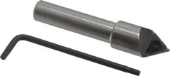 Everede Tool - 60° Included Angle, 0.463" Max Cut Diam, 1/2" Body Diam, 3/8" Shank Diam, 2-1/2" OAL, Indexable Countersink - 1 Triangle Insert, TPGH 215 Insert Style, Series IND - Exact Tooling