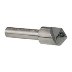 Everede Tool - 90° Included Angle, 0.621" Max Cut Diam, 5/8" Body Diam, 3/8" Shank Diam, 2-1/2" OAL, Indexable Countersink - 1 Triangle Insert, TPGH 215 Insert Style, Series IND - Exact Tooling