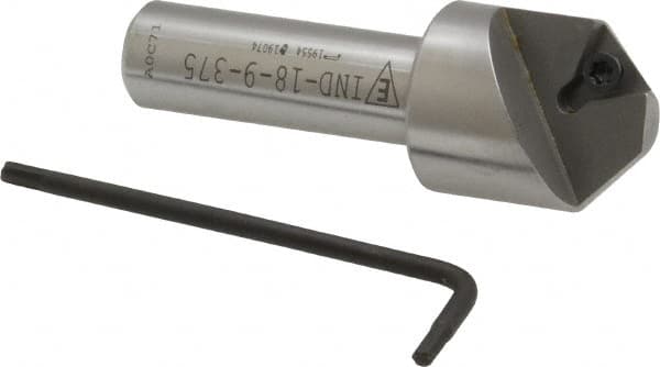 Everede Tool - 90° Included Angle, 0.871" Max Cut Diam, 7/8" Body Diam, 1/2" Shank Diam, 2-1/2" OAL, Indexable Countersink - 1 Triangle Insert, TPGH 215 Insert Style, Series IND - Exact Tooling