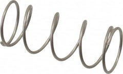 Value Collection - 0.42" OD, 0.028" Wire, 1" Free Length, Compression Spring - 2.95 Lb Spring Rating, Stainless Steel - Exact Tooling