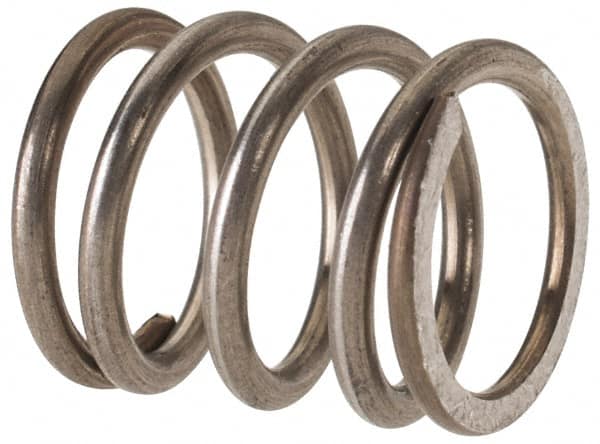 Value Collection - 0.42" OD, 0.047" Wire, 1/2" Free Length, Compression Spring - 35.04 Lb Spring Rating, Stainless Steel - Exact Tooling