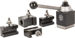 Aloris - Series BXA Tool Post Holder & Set for 10 to 15" Lathe Swing - 5 Piece, Includes Style 1 Turning/Facing Holder, Style 2 Boring/Turning/Facing Holder, Style 4D Heavy-Duty Boring Bar Holder, Style 7 Universal Parting Blade Holder, Tool Post - Exact Tooling