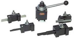 Aloris - Series EA Tool Post Holder & Set for 25" & Up Lathe Swing - 5 Piece, Includes Style 1 Turning/Facing Holder, Style 2 Boring/Turning/Facing Holder, Style 4D Heavy-Duty Boring Bar Holder, Style 7 Universal Parting Blade Holder, Tool Post - Exact Tooling