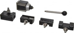Aloris - Series AXA Tool Post Holder & Set for 0 to 12" Lathe Swing - 5 Piece, Includes Style 1 Turning/Facing Holder, Style 2 Boring/Turning/Facing Holder, Style 4D Heavy-Duty Boring Bar Holder, Style 7 Universal Parting Blade Holder, Tool Post - Exact Tooling