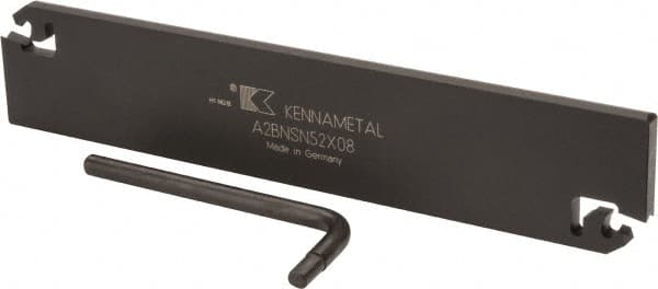 Kennametal - 2.0472" Blade Height, 0.2756" Blade Width, 10.2362" OAL, Neutral Cut, Double End Indexable Cut-Off Blade - 120mm Max Depth of Cut, A2BNSN Blade, A2 Cut-Off Series - Exact Tooling