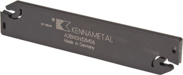 Kennametal - 1.2598" Blade Height, 0.2126" Blade Width, 5.9055" OAL, Neutral Cut, Double End Indexable Cut-Off Blade - 60mm Max Depth of Cut, A2BNSN Blade, A2 Cut-Off Series - Exact Tooling