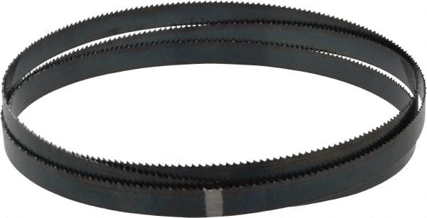 Starrett - 10 TPI, 5' 4-1/2" Long x 1/2" Wide x 0.025" Thick, Welded Band Saw Blade - Carbon Steel, Toothed Edge, Raker Tooth Set, Flexible Back, Contour Cutting - Exact Tooling