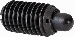 Gibraltar - M12 x 1.75, 20.5mm Thread Length, 6.5mm Plunger Projection, Steel Threaded Spring Plunger - 6.3mm Max Plunger Diam, 0.77 Kg Init End Force, 3.86 Kg Final End Force - Exact Tooling