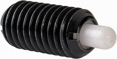 Gibraltar - M8 x 1.25, 16mm Thread Length, 5mm Plunger Projection, Steel Threaded Spring Plunger - 3.43mm Max Plunger Diam, 0.23 Kg Init End Force, 4.54 Kg Final End Force - Exact Tooling