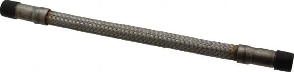 Made in USA - 12" OAL, 3/8" ID, 1,450 Max psi, Flexible Metal Hose Assembly - Exact Tooling