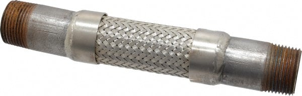 Made in USA - 8" OAL, 1" ID, 580 Max psi, Flexible Metal Hose Assembly - Exact Tooling