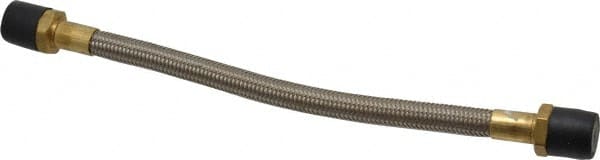 Made in USA - 12" OAL, 1/2" ID, 1,500 Max psi, Flexible Metal Hose Assembly - Exact Tooling