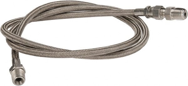 Made in USA - 48" OAL, 1/4" ID, 3,000 Max psi, Flexible Metal Hose Assembly - Exact Tooling