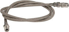 Made in USA - 48" OAL, 1/4" ID, 3,000 Max psi, Flexible Metal Hose Assembly - Exact Tooling