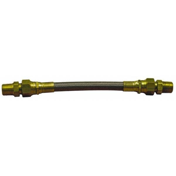 Made in USA - 24" OAL, 5/16" ID, 2,500 Max psi, Flexible Metal Hose Assembly - Exact Tooling