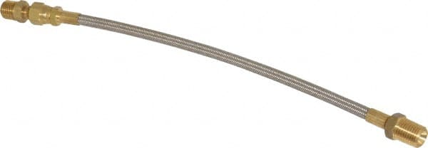 Made in USA - 12" OAL, 1/4" ID, 3,000 Max psi, Flexible Metal Hose Assembly - Exact Tooling
