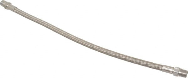 Made in USA - 12" OAL, 3/16" ID, 3,000 Max psi, Flexible Metal Hose Assembly - Exact Tooling