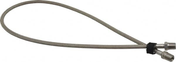 Made in USA - 36" OAL, 1/4" ID, 3,000 Max psi, Flexible Metal Hose Assembly - Exact Tooling