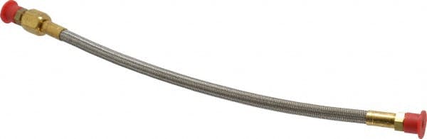 Made in USA - 12" OAL, 3/16" ID, 3,000 Max psi, Flexible Metal Hose Assembly - Exact Tooling