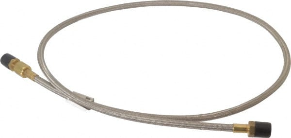 Made in USA - 48" OAL, 1/4" ID, 3,000 Max psi, Flexible Metal Hose Assembly - Exact Tooling