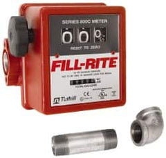 Tuthill - 3/4" NPT Port Fuel Flowmeter - 50 Max psi, 5 to 20 GPM, Aluminum - Exact Tooling