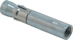 Wej-It - 5/8" Diam, 5/8" Drill, 3-3/32" OAL, 1/2" Min Embedment Drop-In Concrete Anchor - 12L14 Steel, Zinc-Plated Finish, Hex Nut Head, Hex Drive, 1-1/2" Thread Length - Exact Tooling