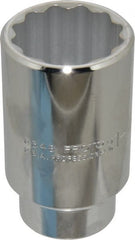 Proto - 3/8" Drive, Deep Hand Socket - 6 Points, 1-3/32" OAL, Chrome Finish - Exact Tooling