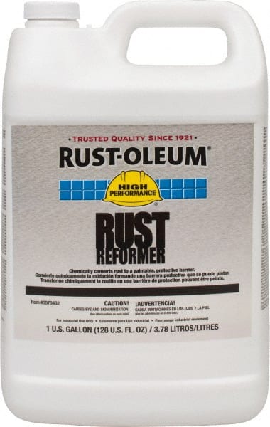 Rust-Oleum - 1 Gal Rust Converter - 590 to 1,175 Sq Ft/Gal Coverage, 40 min Tack Free Dry Time, 1 hr Full Dry Time - Exact Tooling