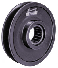Browning - 1 Inside x 4.96" Outside Diam, 1" Wide Pulley Slot, Cast Iron Idler Pulley - 5L/B Belt Section - Exact Tooling