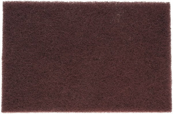 3M - Very Fine Grade, Aluminum Oxide Hand Pad - Maroon, 6" Wide x 9" Long, Nonwoven - Exact Tooling