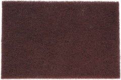 3M - Very Fine Grade, Aluminum Oxide Hand Pad - Maroon, 6" Wide x 9" Long, Nonwoven - Exact Tooling