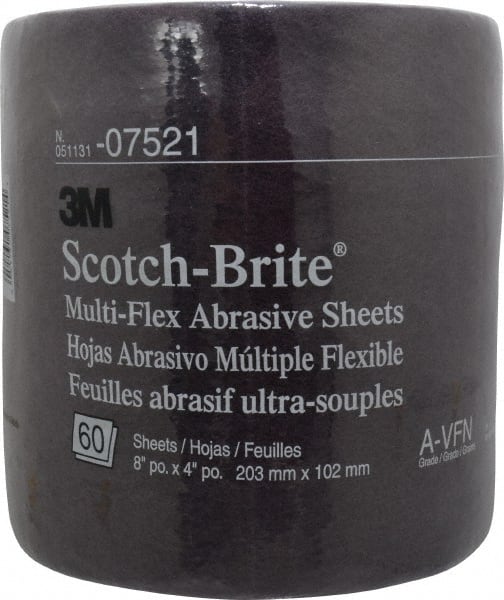 3M - 20' Long x 8" Wide Nonwoven Roll - Very Fine Grade, Purple, Aluminum Oxide - Exact Tooling