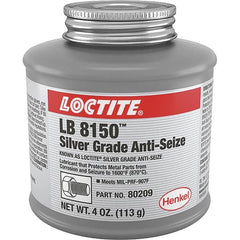 Loctite - 4 oz Can High Temperature Anti-Seize Lubricant - Silver Colored, 1,600°F, Silver Colored, Water Resistant - Exact Tooling