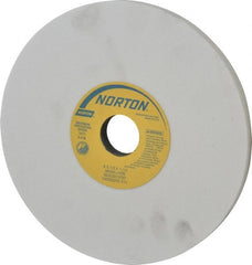 Norton - 8" Diam x 1-1/4" Hole x 1/2" Thick, J Hardness, 80 Grit Surface Grinding Wheel - Aluminum Oxide, Type 1, Medium Grade, 3,600 Max RPM, Vitrified Bond, No Recess - Exact Tooling