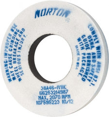 Norton - 12" Diam x 5" Hole x 1-1/2" Thick, I Hardness, 46 Grit Surface Grinding Wheel - Aluminum Oxide, Type 1, Coarse Grade, 2,070 Max RPM, Vitrified Bond, No Recess - Exact Tooling