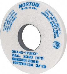 Norton - 14" Diam x 5" Hole x 1-1/2" Thick, H Hardness, 46 Grit Surface Grinding Wheel - Aluminum Oxide, Type 1, Coarse Grade, 2,320 Max RPM, Vitrified Bond, No Recess - Exact Tooling