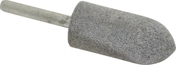 Norton - 7/8" Head Diam x 2" Thickness, A11, Pointed Tree End, Aluminum Oxide Mounted Point - Medium Grade, 60 Grit - Exact Tooling