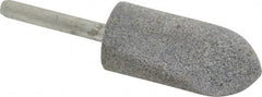 Norton - 7/8" Head Diam x 2" Thickness, A11, Pointed Tree End, Aluminum Oxide Mounted Point - Medium Grade, 60 Grit - Exact Tooling
