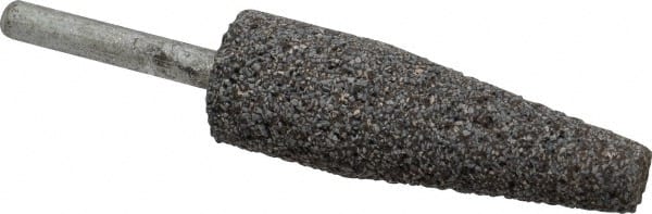 Norton - 3/4" Head Diam x 2-1/2" Thickness, A1, Cone End, Zirconia Alumina Mounted Point - Very Coarse Grade, 24 Grit, 20,960 RPM - Exact Tooling